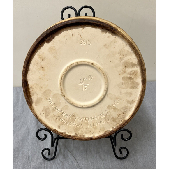 Pampered Chef VTG SASSAFRAS Enterprise Stoneware 11" Round Deep Dish Baker Pizza - Picture 2 of 8